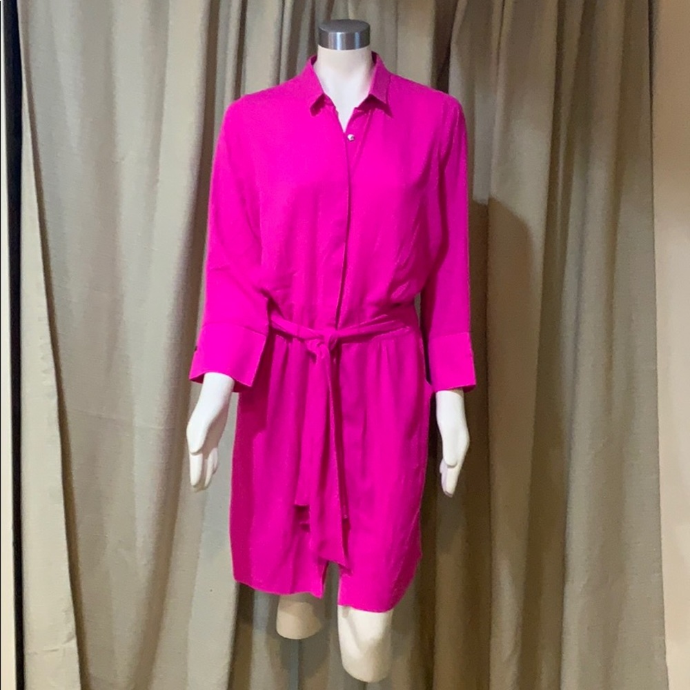 Pink Button Down Dress